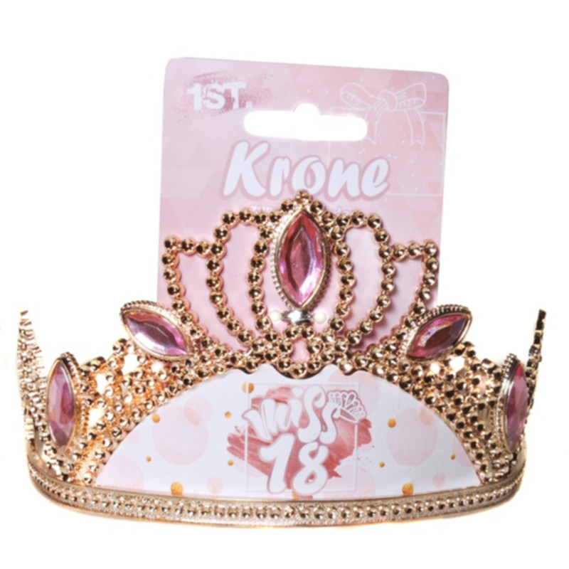 Udo Schmidt Krone Miss 18 Einheitsgröße aus Kunststoff elegante Geburtstagskrone für die Volljährigkeit